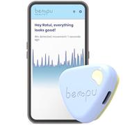 Bempu Bellybutton Smart Breathing Baby Monitor for Safer Sleep with Gentle Vibration, App Notifications, Easy to Clip, Portable, Medical-Grade Materials & Non-Bulky Design (Blue)