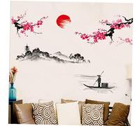 Bemvp 1 Pcs Chinese Style Japanese Pink Cherry Blossom Tree Decor Wall Sticker Decor Living Room Wall Art Home Decor