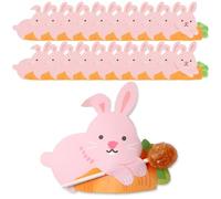 Bemvp 50 Pcs Easter Rabbit Lollipop Paper Cards Cute Rabbit Carrot Diy Candy Holder Greeting Cards Candy Wrapping Decorations