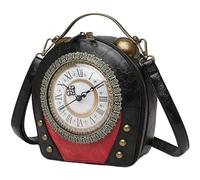 Bemvp Antique Clock Handbag Steampunk Clock Bag Shoulder Bag Pu Leather Purse for Girls Women Casual Daily