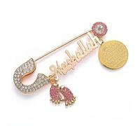 Bemvp Brooch Koran Ayatul Kursi Mashallah Turkish Evil Eye Stainless Steel Brooch for Baby/child/girl/boy