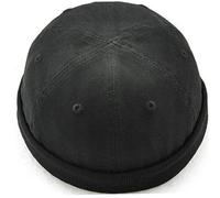 Bemvp Docker Hat Fisherman Beanie Brimless Cap Worker Sailor Cap Rolled Cuff Retro Fashion Adjustable Docker Cap for Men Lady, Black, One Size