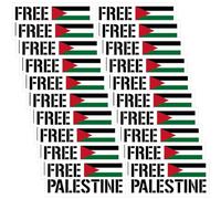 Bemvp Free Palestine Car Window Stickers 20pcs Free Palestine Flag Stickers for Bumper Suitcases Laptop Helmet Luggage Skateboard Decal
