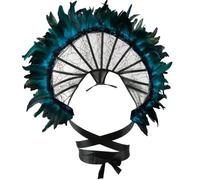 Bemvp Gothic Lace Feather Stand Up Collar Baroque Standing Queen Collar Shoulder Wrap Victorian Halloween Cosplay Costume Accessory