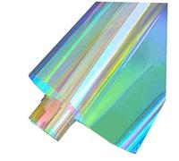 Bemvp Holographic Vinyl Roll 100 * 20cm Rainbow Glossy Clear Film Aurora Ab Effect Reflective Mirror Paper for Home Decoration Jewelry Making