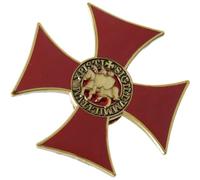 Bemvp Knights Templar Badge Red Cross Pin Brooch Medieval Crusader Symbol Jewelry Accessory for Men Women Gold Tone Collectible