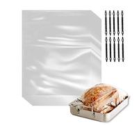 Bemvp Large Turkey Bags, 20pcs Oven Roasting Bags with Ties, Moisture Retaining, Faster Cooking Time, Disposable Cooking Bags for Chicken Meat Fish