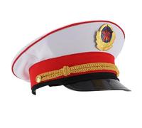Bemvp Military Hat Adjustable Military Army Cap Peaked Hat Officer Hat for Sailor Navy Marine Admiral Halloween Cosplay Costume Accessory
