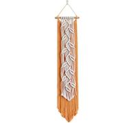 Bemvp Nordic Leaf Woven Macrame Tapestry Hanging Woven Tapestry with Tassel Cotton Handmade Craft Ornament Wall Art Decor