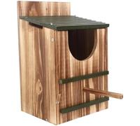 Bemvp Owl House, Barn Owl Nesting Box with Bird Stand, Large Wooden Screech Nesting Box for Outside, Nest Box for Wild Birds