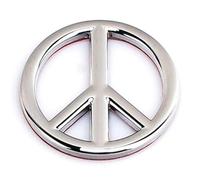 Bemvp Peace Sign Car Sticker Round Shape Peace Symbol Bumper Decal No War Metal Emblem Badge for Automotive Motocycle Decor