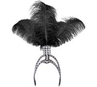 Bemvp Showgirl Feather Headband Women's Burlesque Headband 1920s Head Accessories for Carnival Mardi Gras Costume Party Decor