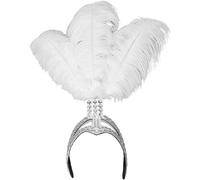 Bemvp Showgirl Feather Headband Women's Burlesque Headband 1920s Head Accessories for Carnival Mardi Gras Costume Party Decor