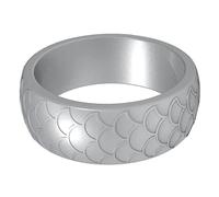 Bemvp Silicone Weding Ring Fish Scale Pattern Silicone Rubber Rings Yoga Gym Workout Jewellery for Men Women Silver
