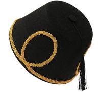 Bemvp Tarboosh Fez Hat for Men Women, Moroccan Hat Ottoman Round Hat Breathable Turkish Tassels Cap Egyptian Themed Role Play Headwear
