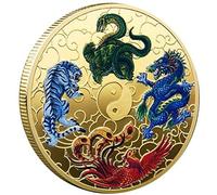 Bemvp Traditional Chinese Commemorative Coin and Phoenix Coins Lucky Collectable Iron Coins Gold Art Collectable Gift