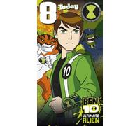 Ben 10 Age 8 Birthday Card with Badge