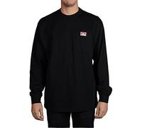 Ben Davis Men's Classic Label Long Sleeve Heavy Duty Pocket T-Shirt - Black - Medium