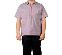 Ben Davis Men's Half Zipper Shirt, Burgundy, Medium