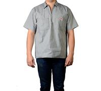Ben Davis Men's Half Zipper Shirt, Green Stripe, XXL
