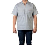 Ben Davis Men's Half Zipper Shirt, Grey Stripe, XXL