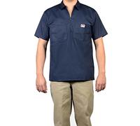 Ben Davis S/S Half Zip Work Shirt - Navy Blues 1 X Large