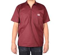 Ben Davis Short Sleeve 1/2 Zip Shirt, Burgundy, Medium