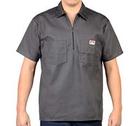 Ben Davis Short Sleeve 1/2 Zip Shirt, Grey, Medium