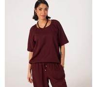 Ben De Lisi Studio 70 Linen Blend Raglan Top RAISIN SIZE 10