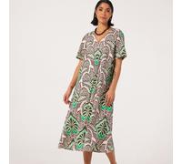 Ben De Lisi Studio 70 Linen Printed Dress Petite IKAT PALM SIZE 10