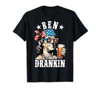 Ben Drankin Benjamin Franklin Men Women 4th of July USA Flag T-Shirt