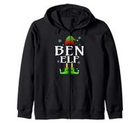 BEN Elf Xmas Funny Men's Family Matching Christmas BEN Zip Hoodie