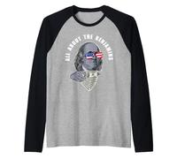 Ben Franklin Funny All About the Benjamins Raglan Baseball Tee