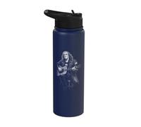 Ben Franklin Playing Acoustic Guitar Rock Anthem Vibes Stainless Steel Insulated Water Bottle