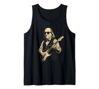 Ben Franklin Playing Guitar Funny 4th of July Retro Vintage Tank Top