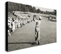 Ben Hogan Famous Golf Shot - Canvas Wall Art Framed Print - Ready To Hang (A3 16x12 inches)