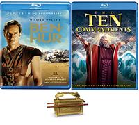 Ben Hur & The Ten Commandments Charlton Heston Double Feature 2 Blu Ray Set Includes Bonus Ark of The Covenants Art Card