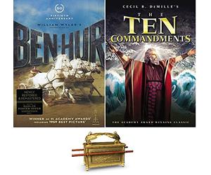 Ben Hur & The Ten Commandments Charlton Heston Double Feature 2 DVD Set Includes Bonus Ark of The Covenants Art Card