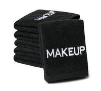 BEN KAUFMAN SALES CO Black Makeup Towels - 13 x 13 Inch Cotton Face Towel - 6 Pack - Soft, Reusable & Washable Makeup Remover Cloth