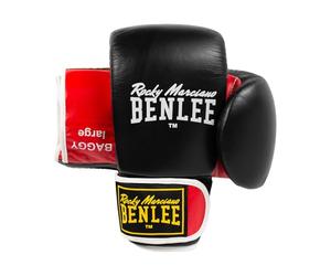Ben Lee Rocky Marciano Unisex - Adult BAGGY Leather Bag Mitts, Black/Red, M