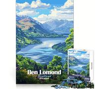 Ben Lomond Scotland Landscape Jigsaw Puzzle for Teenagers 1000 Pieces Logical Think Tranquil Escape Seamless Lock Holiday Treat (38x26cm)