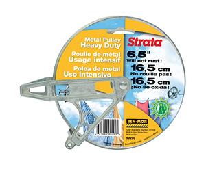 Ben-Mor Strata Outdoor Clothesline Pulley - 6.5'' Heavy Duty Metal, Rustproof Silver Pulley for Clothes Line Outdoors, Outdoor Laundry Line Pulley for Clothes, Coats, Blankets, & More (1 Unit)