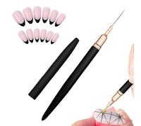 Ben Nail Painting Brushes - Well Tool Brushes for Nail Detailing Brushes | Professional Nail Brushes, Japanese Matte Black Rose Gold Pen Drawing