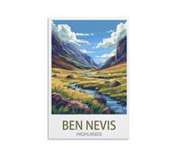 Ben Nevis Highlands Vintage Travel Poster Landscape 08x12inch(20x30cm) Wall Art Picture Print Canvas Art Poster Modern Family Bedroom Decor Posters