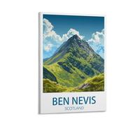 Ben Nevis Highlands Vintage Travel Poster Landscape 12x18inch(30x45cm) Canvas Wall Art Posters for Living Room Decor Paintings for Home Decor