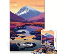 Ben Nevis Mountain Landscape Jigsaw 1000 Pieces for Teenagers Thinking Skill Leisure Pleasure Neat Edges Winter Gift (50x75cm)