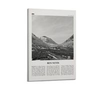 Ben Nevis Print Black And White, Ben Nevis Wall Art, Ben Nevis Poster, Ben Nevis Photo, Ben Nevis Wall Décor, Ben Nevis Map, Scotland, UK Poster Decorative Painting Canvas Wall Posters And Art Picture