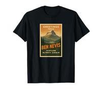 Ben Nevis Retro Hiking Tee - Vintage Scotland Mountain Art T-Shirt