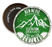 BEN NEVIS Scotland Round Decorative Fridge Magnet (GREEN)