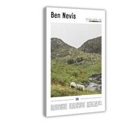 Ben Nevis Scotland, UK Around World Travel Landscape of Famous European Cities Canvas Art Wall Decor Posters Home Bar Restaurant Garage Cafe Logo Gift 20x30inch(50x75cm)